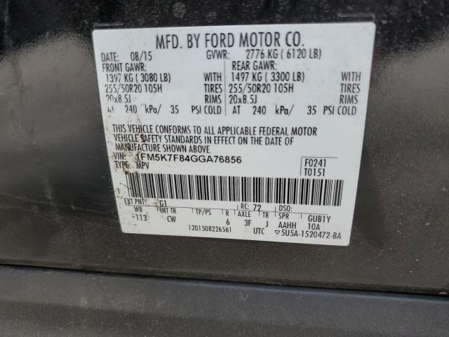 Photo 14 from auction – 2016 FORD EXPLORER L with VIN 1FM5K7F84GGA76856