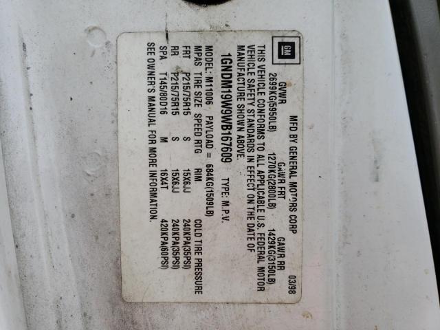 Photo 14 from auction – 1998 CHEVROLET ASTRO with VIN 1GNDM19W9WB167609