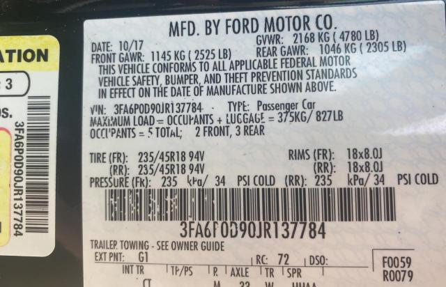 Photo 10 from auction – 2018 FORD FUSION TIT with VIN 3FA6P0D90JR137784