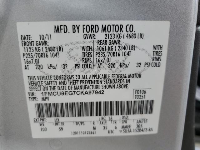 Photo 14 from auction – 2012 FORD ESCAPE LIM with VIN 1FMCU9EG7CKA97942