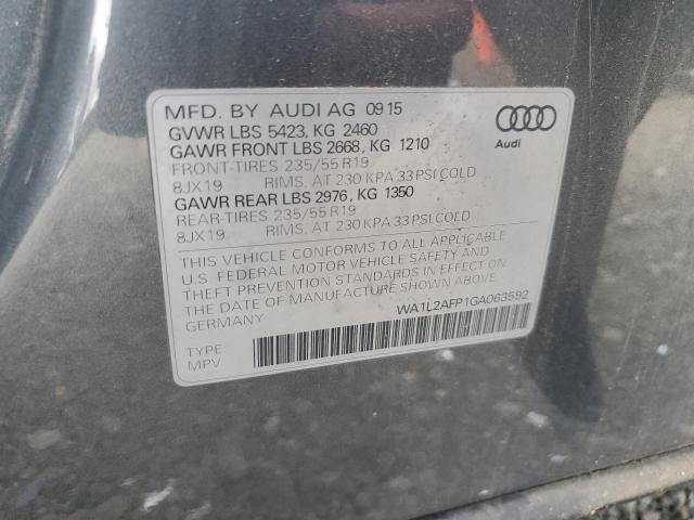 Photo 14 from auction – 2016 AUDI Q5 PREMIUM with VIN WA1L2AFP1GA063592