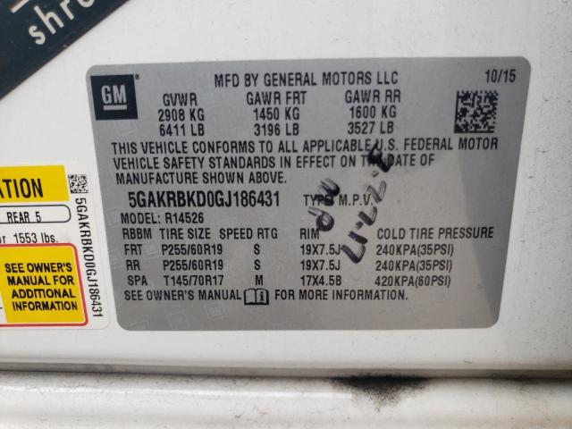 Photo 14 from auction – 2016 BUICK ENCLAVE with VIN 5GAKRBKD0GJ186431