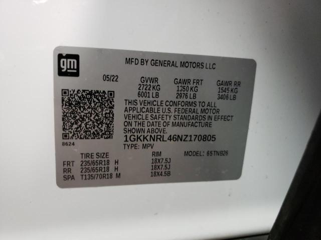 Photo 14 from auction – 2022 GMC ACADIA SLE with VIN 1GKKNRL46NZ170805
