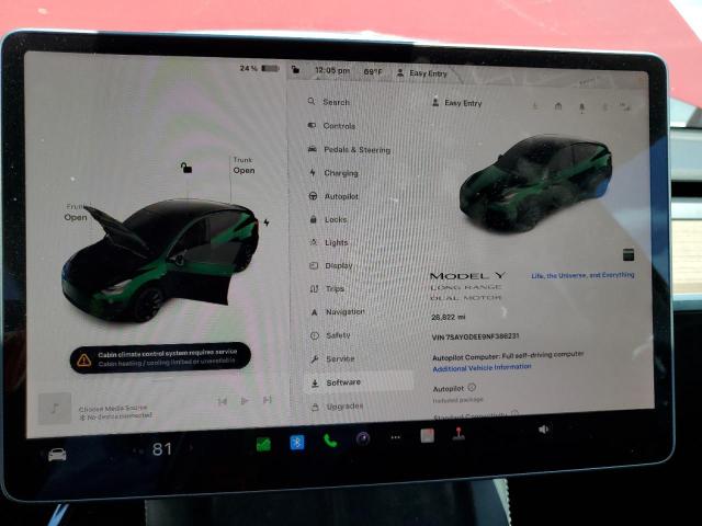 Photo 9 from auction – 2022 TESLA MODEL Y with VIN 7SAYGDEE9NF386231