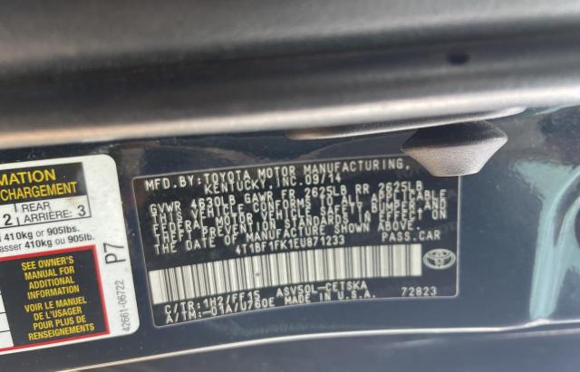 Photo 10 from auction – 2014 TOYOTA CAMRY L with VIN 4T1BF1FK1EU871233