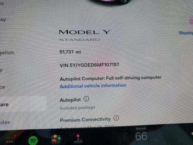 Photo 9 from auction – 2021 TESLA MODEL Y with VIN 5YJYGDED6MF107157