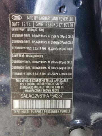 Photo 14 from auction – 2015 LAND ROVER LR4 HSE with VIN SALAG2V61FA754237