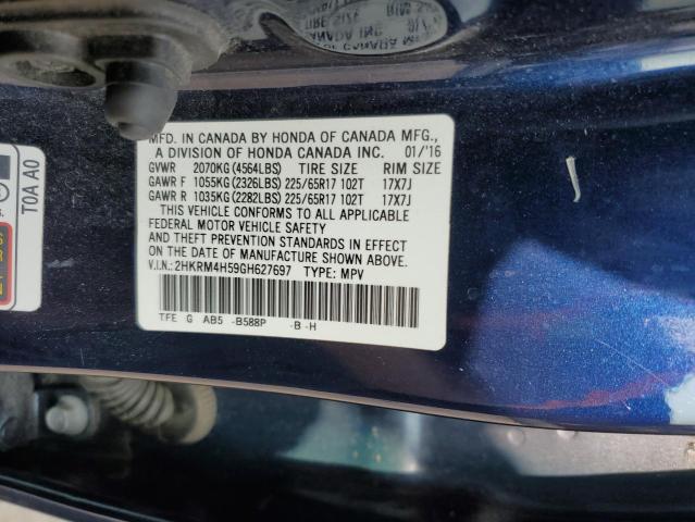 Photo 14 from auction – 2016 HONDA CR-V with VIN 2HKRM4H59GH627697