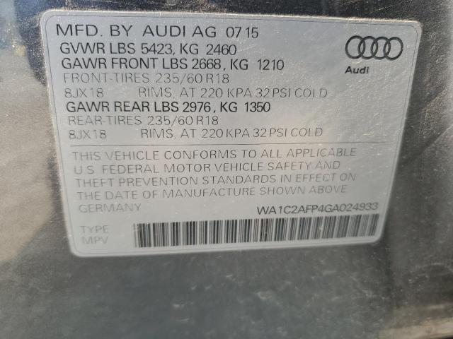 Photo 14 from auction – 2016 AUDI Q5 PREMIUM with VIN WA1C2AFP4GA024933