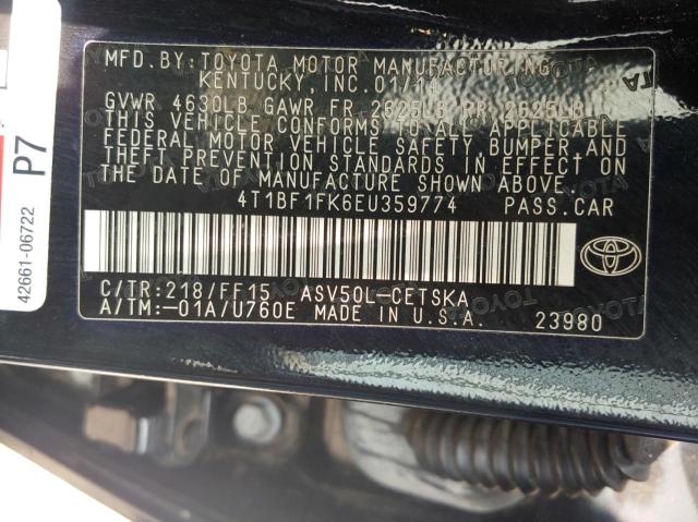 Photo 10 from auction – 2014 TOYOTA CAMRY L with VIN 4T1BF1FK6EU359774