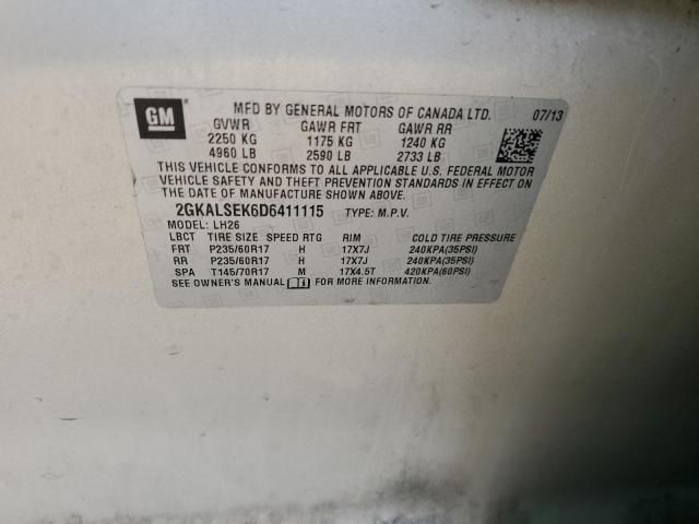 Photo 14 from auction – 2013 GMC TERRAIN SL with VIN 2GKALSEK6D6411115