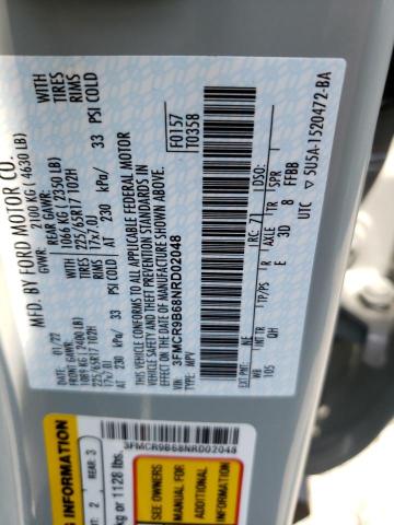Photo 14 from auction – 2022 FORD BRONCO SPO with VIN 3FMCR9B68NRD02048