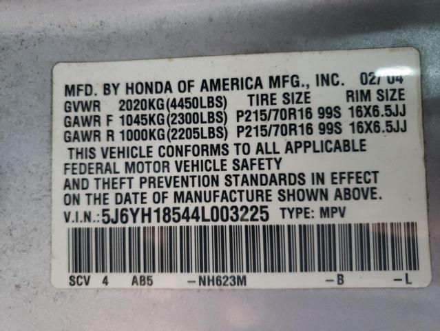 Photo 14 from auction – 2004 HONDA ELEMENT EX with VIN 5J6YH18544L003225