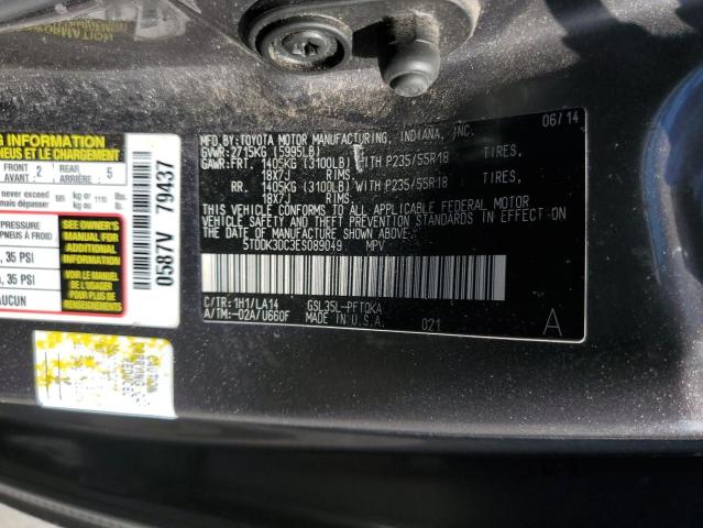Photo 14 from auction – 2014 TOYOTA SIENNA XLE with VIN 5TDDK3DC3ES089049