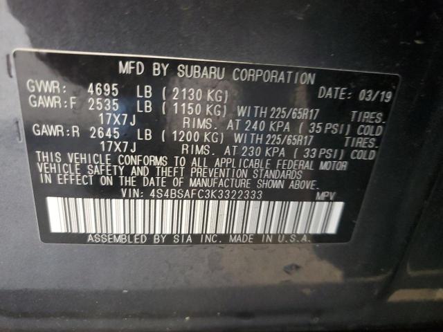 Photo 14 from auction – 2019 SUBARU OUTBACK 2. with VIN 4S4BSAFC3K3322333