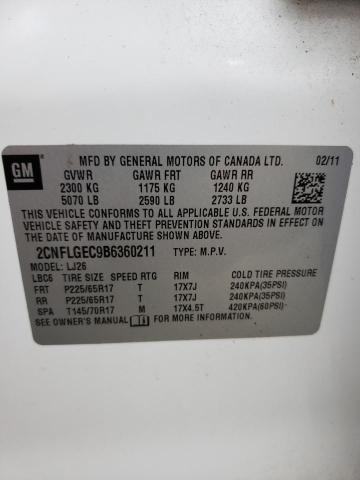 Photo 14 from auction – 2011 CHEVROLET EQUINOX LT with VIN 2CNFLGEC9B6360211