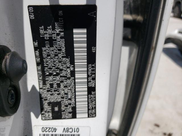 Photo 14 from auction – 2010 TOYOTA SIENNA CE with VIN 5TDKK4CC4AS294078
