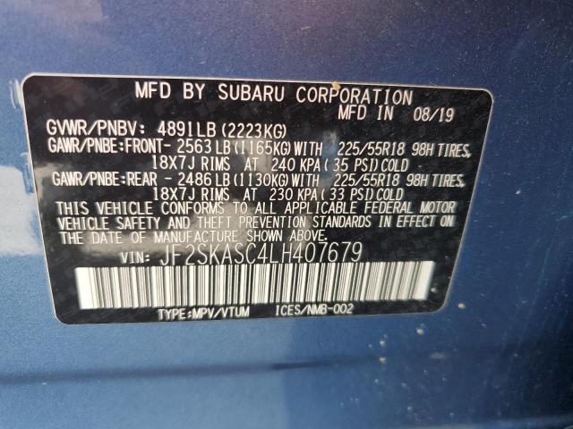 Photo 14 from auction – 2020 SUBARU FORESTER L with VIN JF2SKASC4LH407679