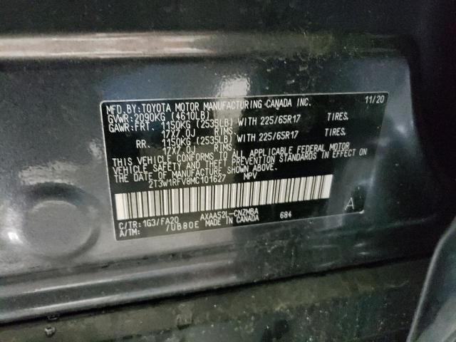 Photo 14 from auction – 2021 TOYOTA RAV4 XLE with VIN 2T3W1RFV8MC101627