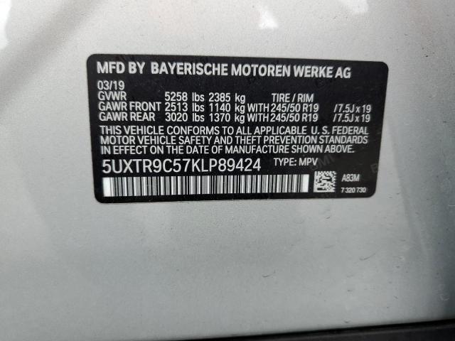 Photo 14 from auction – 2019 BMW X3 XDRIVE3 with VIN 5UXTR9C57KLP89424