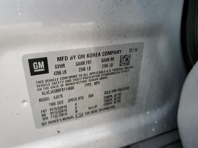 Photo 14 from auction – 2015 BUICK ENCORE with VIN KL4CJASB0FB114666