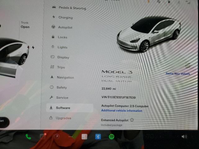 Photo 9 from auction – 2018 TESLA MODEL 3 with VIN 5YJ3E1EB1JF187539