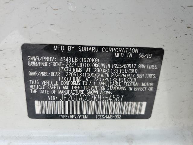 Photo 14 from auction – 2019 SUBARU CROSSTREK with VIN JF2GTACC7KH354587