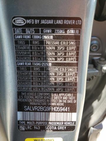 Photo 14 from auction – 2015 LAND ROVER RANGE ROVE with VIN SALVR2BG9FH059441
