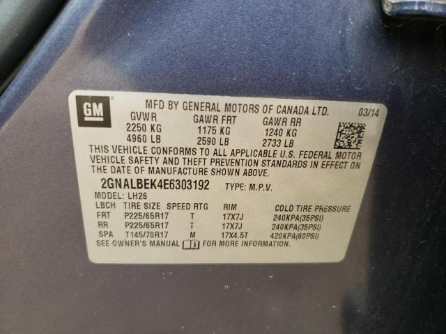 Photo 14 from auction – 2014 CHEVROLET EQUINOX LT with VIN 2GNALBEK4E6303192