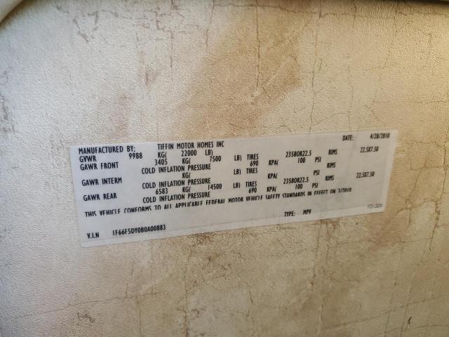 Photo 10 from auction – 2011 ALLG MOTORHOME with VIN 1F66F5DY0B0A00883