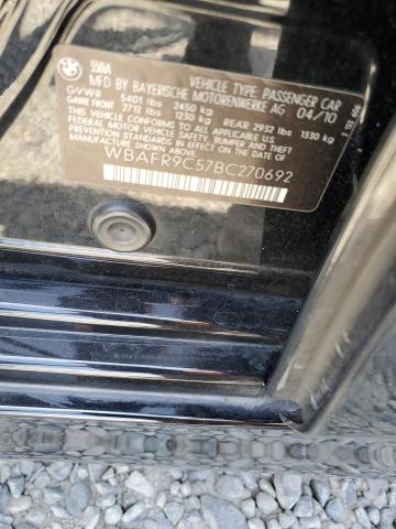 Photo 10 from auction – 2011 BMW 550 I with VIN WBAFR9C57BC270692