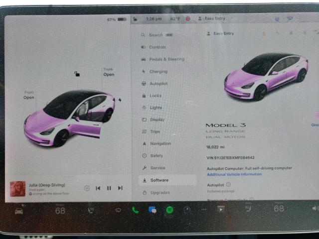 Photo 9 from auction – 2021 TESLA MODEL 3 with VIN 5YJ3E1EBXMF084642