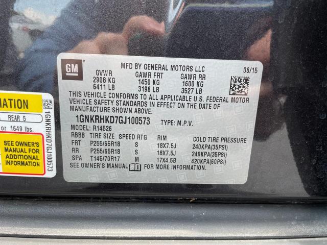Photo 10 from auction – 2016 CHEVROLET TRAVERSE L with VIN 1GNKRHKD7GJ100573