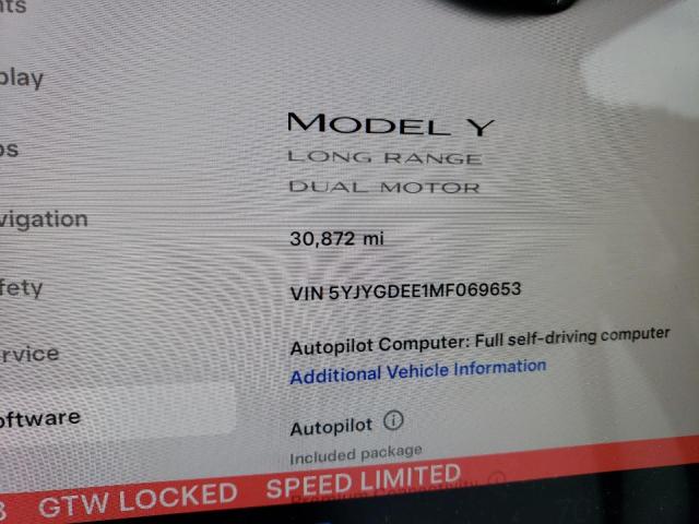 Photo 9 from auction – 2021 TESLA MODEL Y with VIN 5YJYGDEE1MF069653