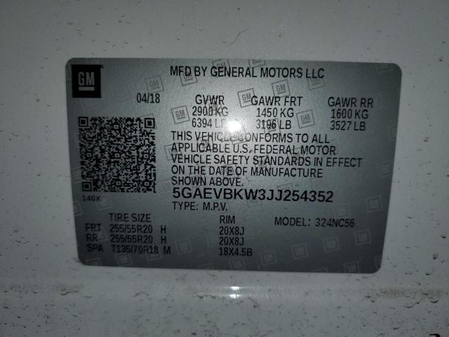 Photo 14 from auction – 2018 BUICK ENCLAVE PR with VIN 5GAEVBKW3JJ254352