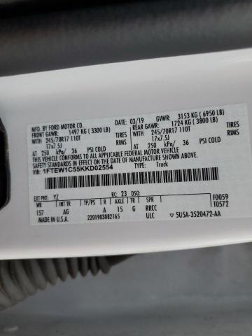 Photo 14 from auction – 2019 FORD F150 SUPER with VIN 1FTEW1C55KKD02554