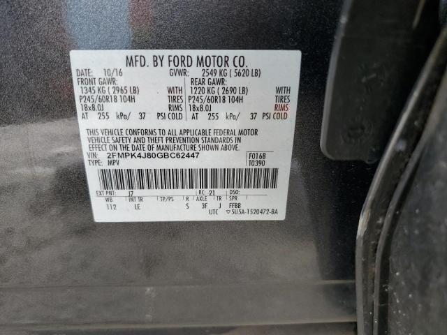Photo 14 from auction – 2016 FORD EDGE SEL with VIN 2FMPK4J80GBC62447