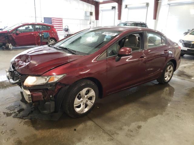 HONDA CIVIC LX 2013 with VIN 19XFB2F59DE080737 - Photo from auction