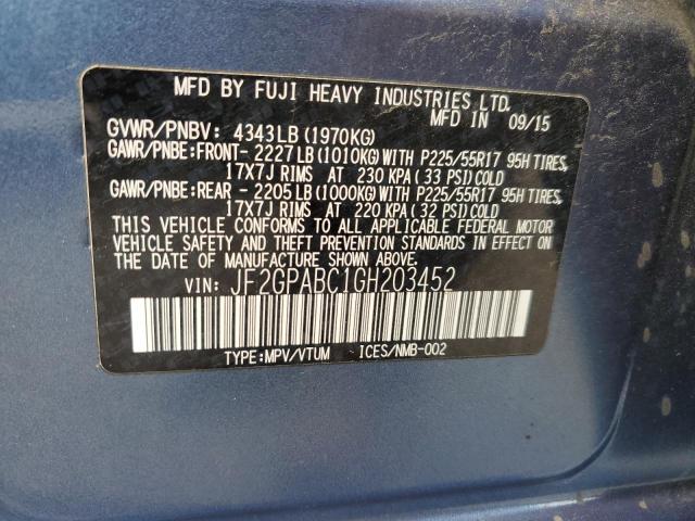 Photo 14 from auction – 2016 SUBARU CROSSTREK with VIN JF2GPABC1GH203452