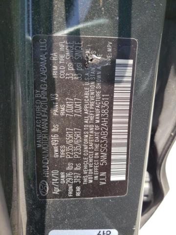 Photo 14 from auction – 2010 HYUNDAI SANTA FE G with VIN 5NMSG3AB2AH383611