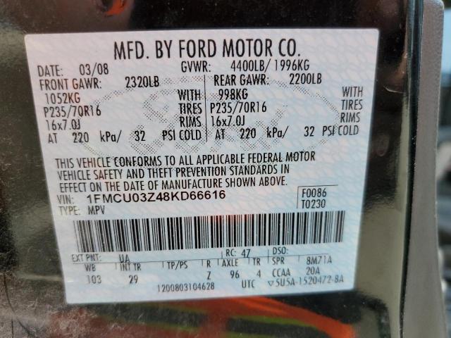 Photo 14 from auction – 2008 FORD ESCAPE XLT with VIN 1FMCU03Z48KD66616