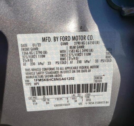 Photo 10 from auction – 2022 FORD EXPLORER P with VIN 1FM5K8HC8NGA61202