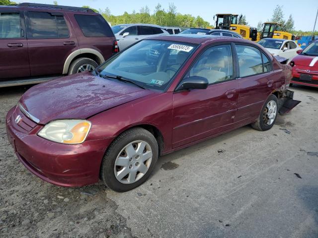 HONDA CIVIC EX 2002 with VIN 2HGES26792H595060 - Photo from auction