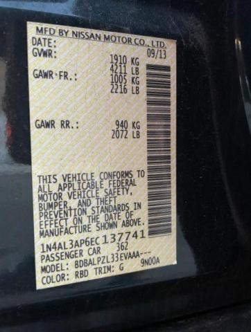 Photo 10 from auction – 2014 NISSAN ALTIMA 2.5 with VIN 1N4AL3AP6EC137741