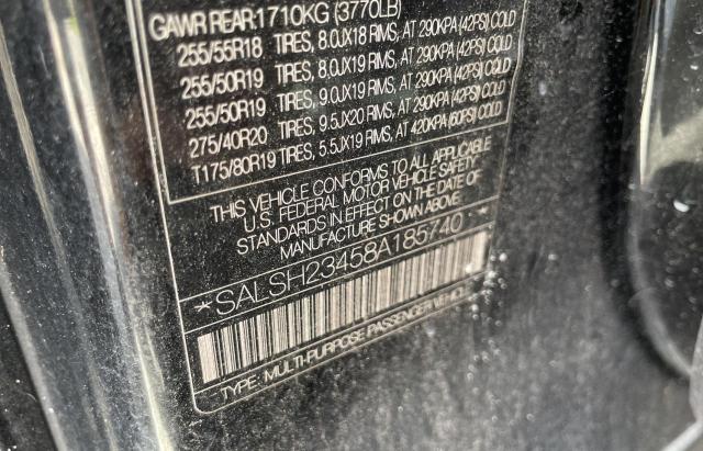 Photo 10 from auction – 2008 LAND ROVER RANGE ROVE with VIN SALSH23458A185740