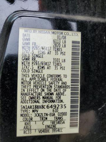 Photo 14 from auction – 2008 NISSAN PATHFINDER with VIN 5N1AR18BX8C649235