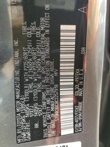 Photo 14 from auction – 2012 TOYOTA SIENNA LE with VIN 5TDKK3DC8CS257918