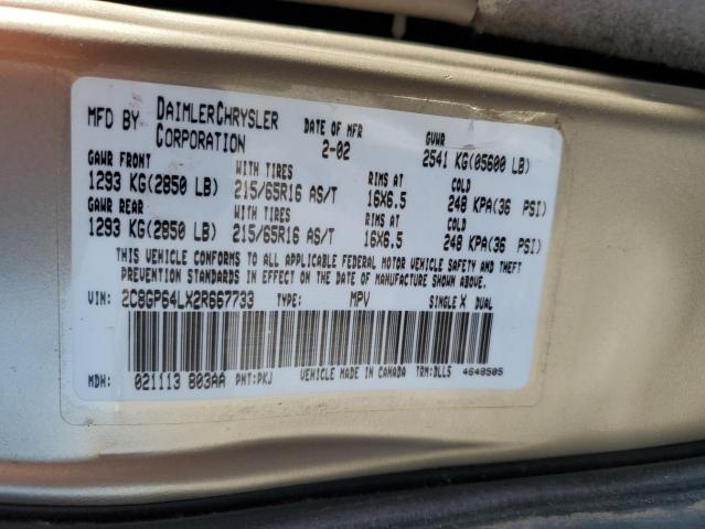 Photo 14 from auction – 2002 CHRYSLER TOWN & COU with VIN 2C8GP64LX2R667733