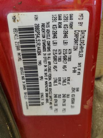 Photo 14 from auction – 2001 DODGE GRAND CARA with VIN 2B8GP54L51R144304