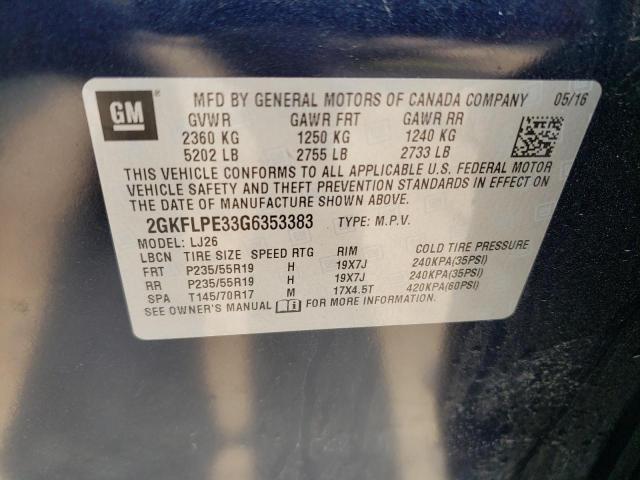 Photo 14 from auction – 2016 GMC TERRAIN SL with VIN 2GKFLPE33G6353383